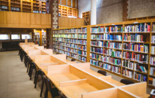 Empty library at the university with magazine subscription